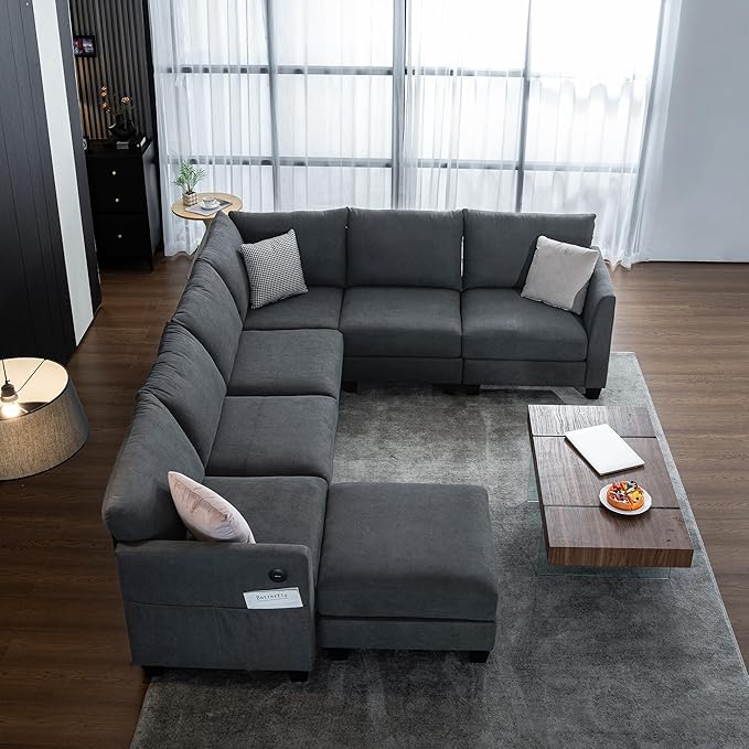 122.8" Large Sectional Couches for Living Room, 6 Seater L Shaped Modular