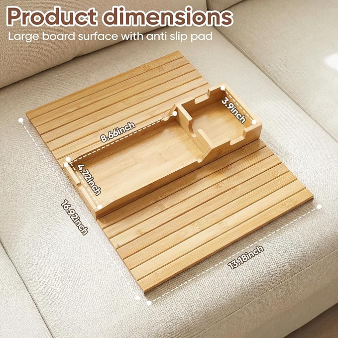 Bamboo Couch Arm Tray Table