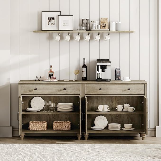 WAMPAT Farmhouse TV Stand for 85 inch TV