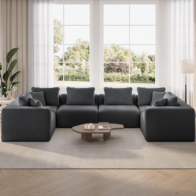 Novilla 141" Modular Sectional Sofa, Modern Cloud Sectional Couch