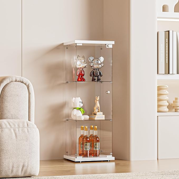 FANYUSHOW 3-Shelf Glass Display Cabinet