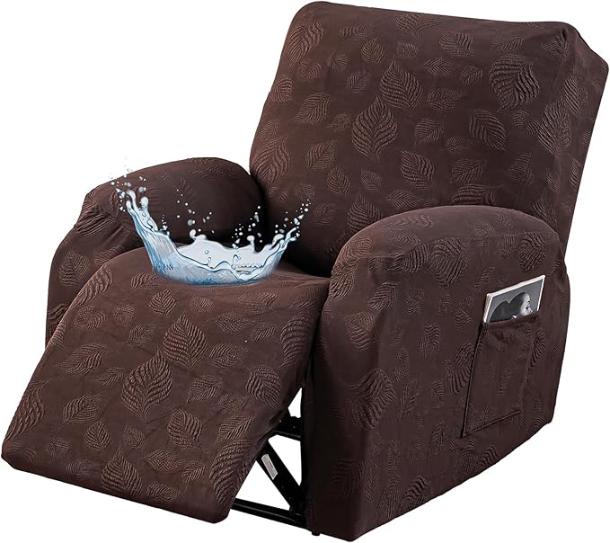 Gennia Recliner Chair Covers 3 Pieces, Waterproof Jacquard Reclining Chair Cover