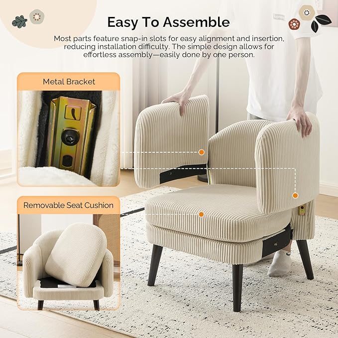 VINGLI 30.3" Wide Modern Barrel Accent Armchairs Set of 2