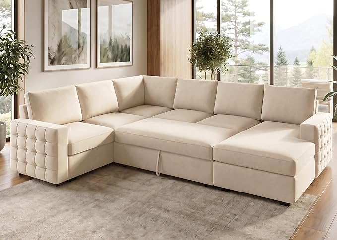 HONBAY Sectional Sleeper Sofa