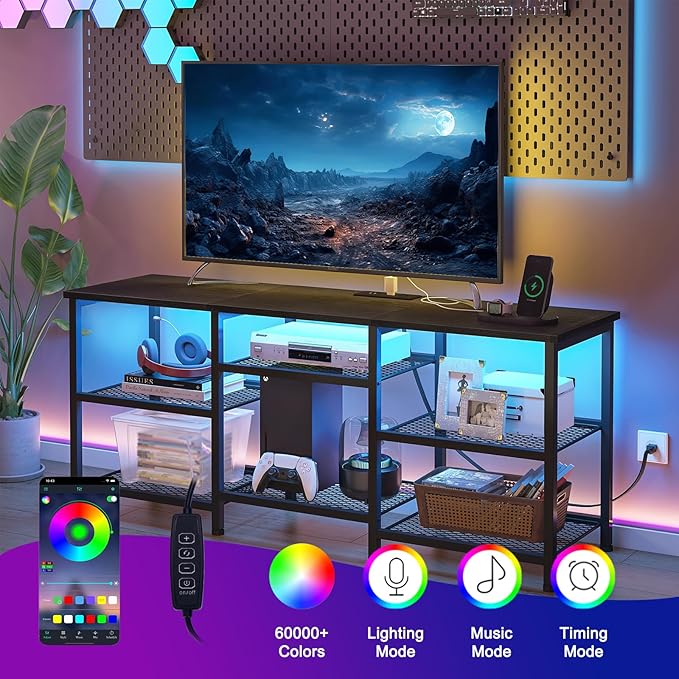 YGEOMER Entertainment Center for TVs Up to 55 Inch, Entertainment Stand