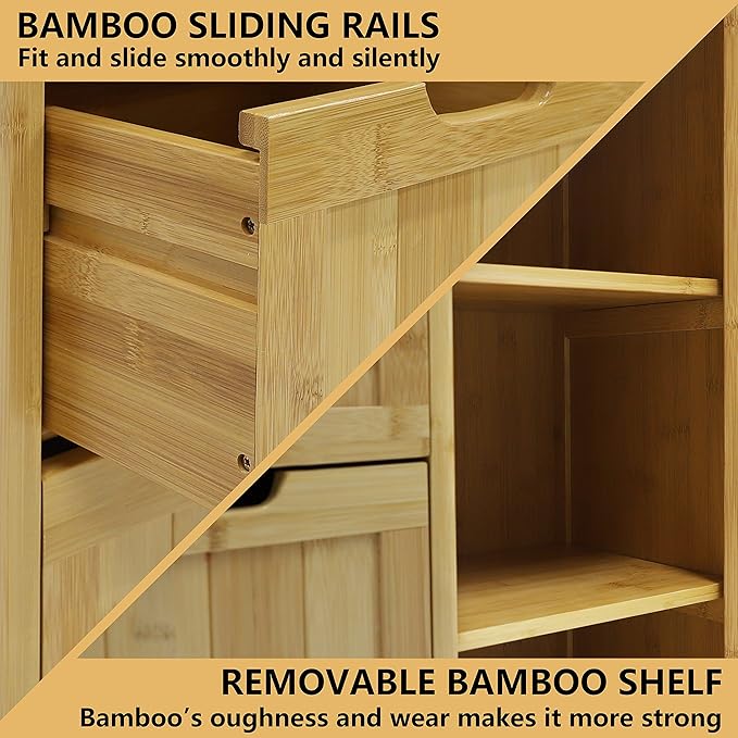 Yardenaler Bamboo Bathroom Storage Cabinet