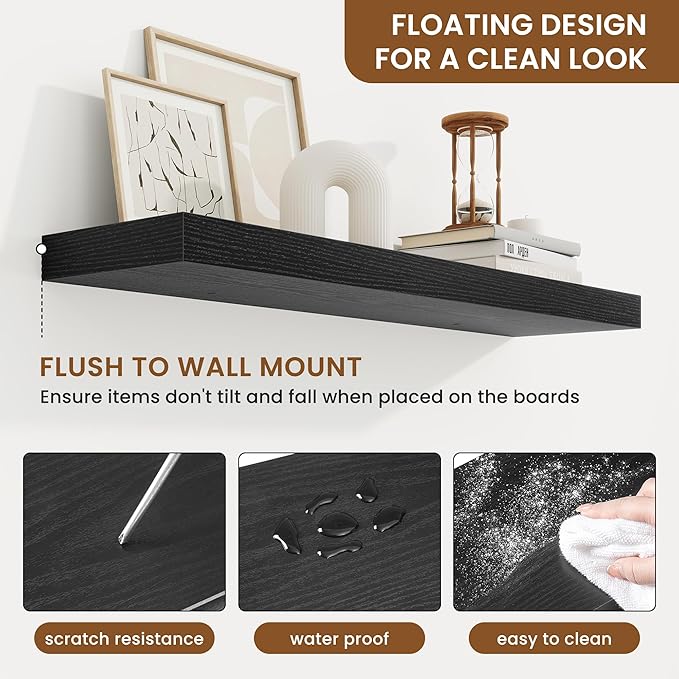 fuqing Floating Shelves for Wall, Wall Mounted Wood Floating Shelf