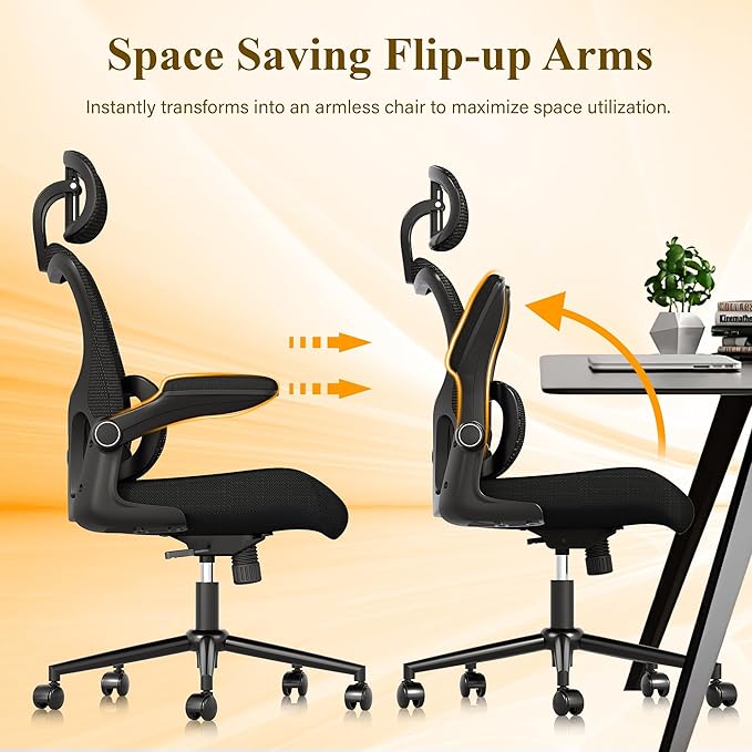 SUNNOW Ergonomic Office Chair, Comfy Mesh Desk Chair, High Back Computer Gaming