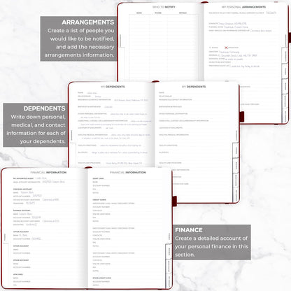 Clever Fox Large End of Life Planner – Guided Final Arrangements Organizer Notebook for Instructions, Beneficiary Info, Will Preparation, Last Wishes & Funeral Planning – 8.5" x 11" (Burgundy)