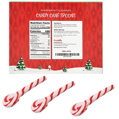 Fruidles Christmas Candy Canes Spoons Suckers, Peppermint Flavor in Box 48-Pack