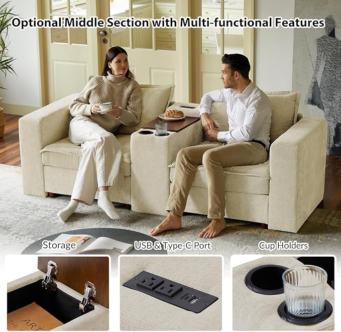 EcoHarbor Living Modular Sofa Center Console