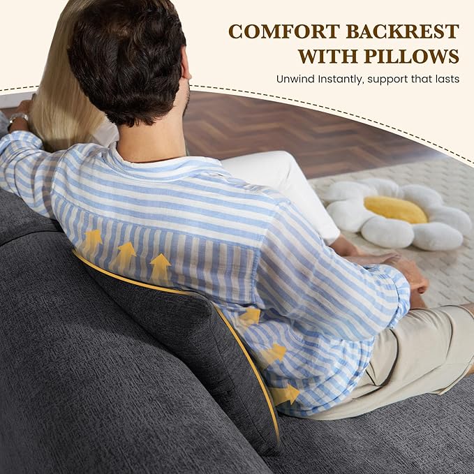 158" U Shaped Convertible Modular Couch, Cloud Couch Sectional