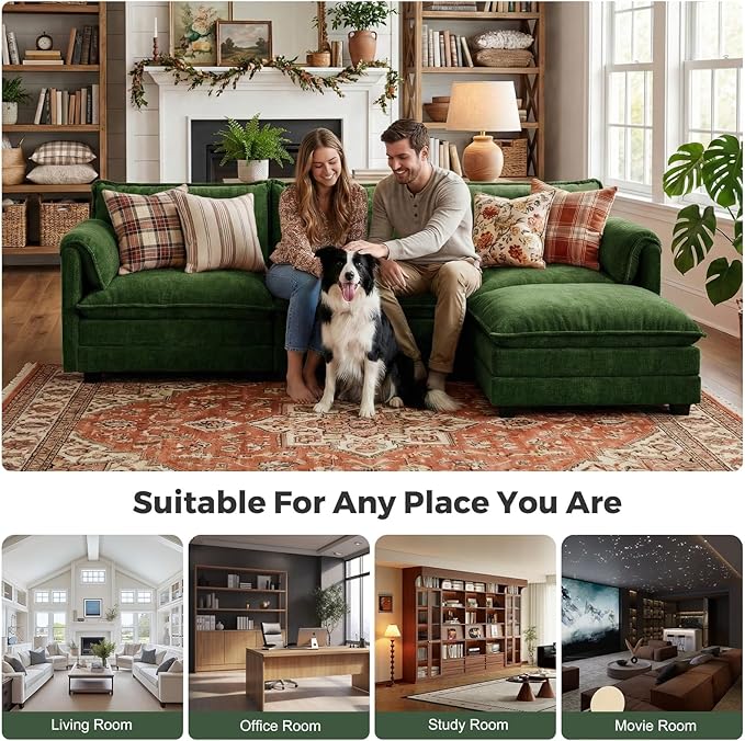 ELUCHANG Oversized 79" Modular Sectional Sofa Bed, Comfy Cloud Couch