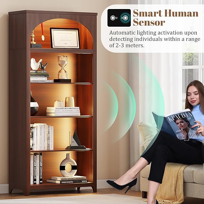 Dystler 5-Tier Arched Bookshelf