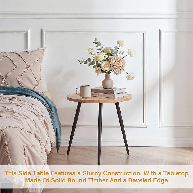 VECELO Modern Side Table, Round Small End Table, Exclusively Designed