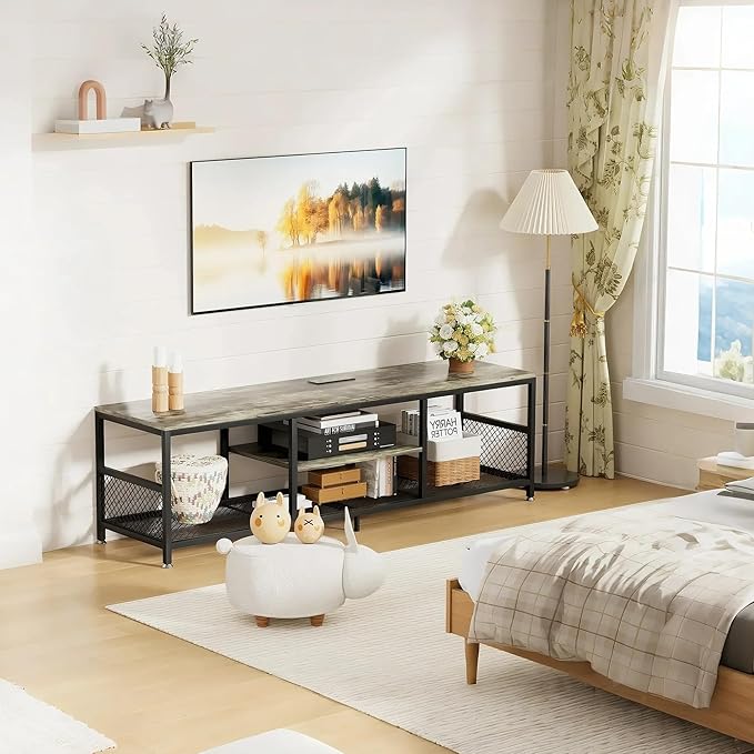 VECELO TV Stand with Power Outlets