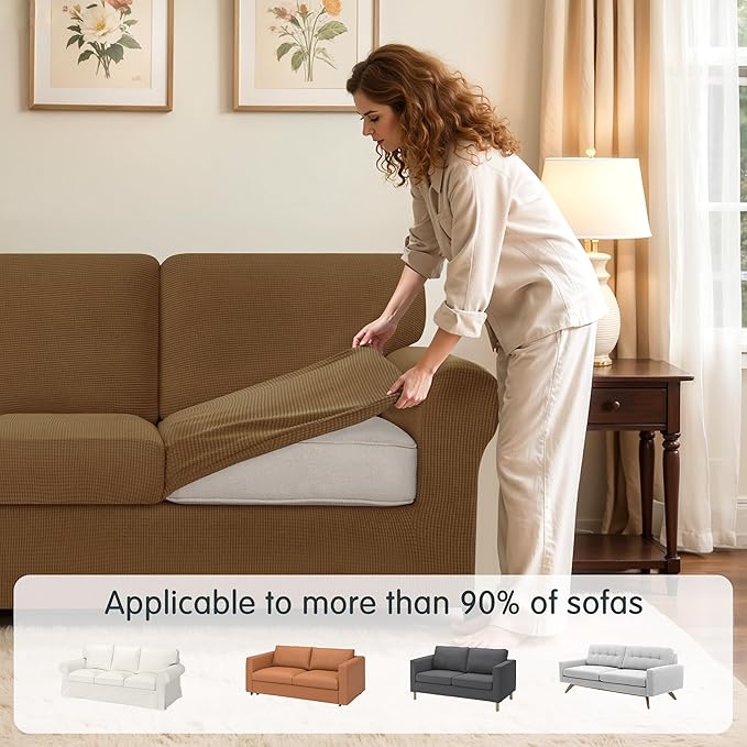 SUBRTEX 5 Pieces Stretch Sofa Slipcover Sets Couch Cover Sets Backrest Cushion