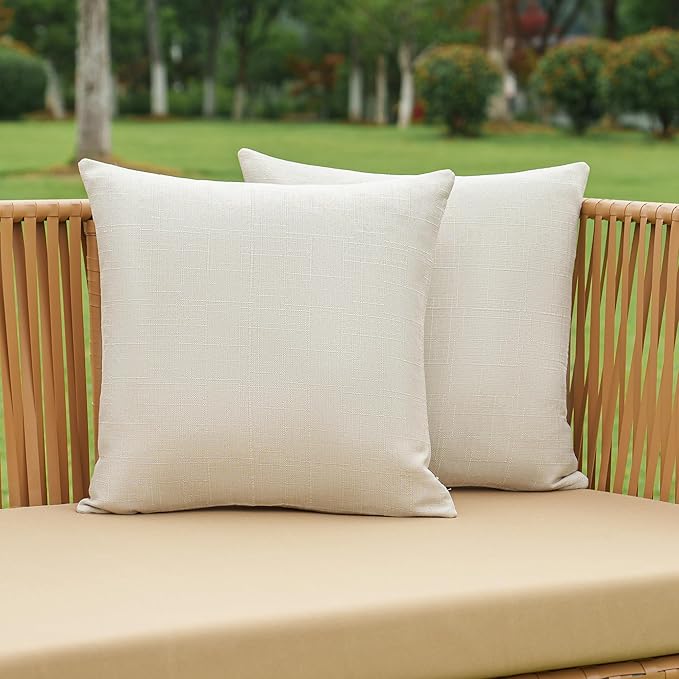 NiNi ALL Pack of 2 Decorative Outdoor Waterproof Pillow Covers Square Garden