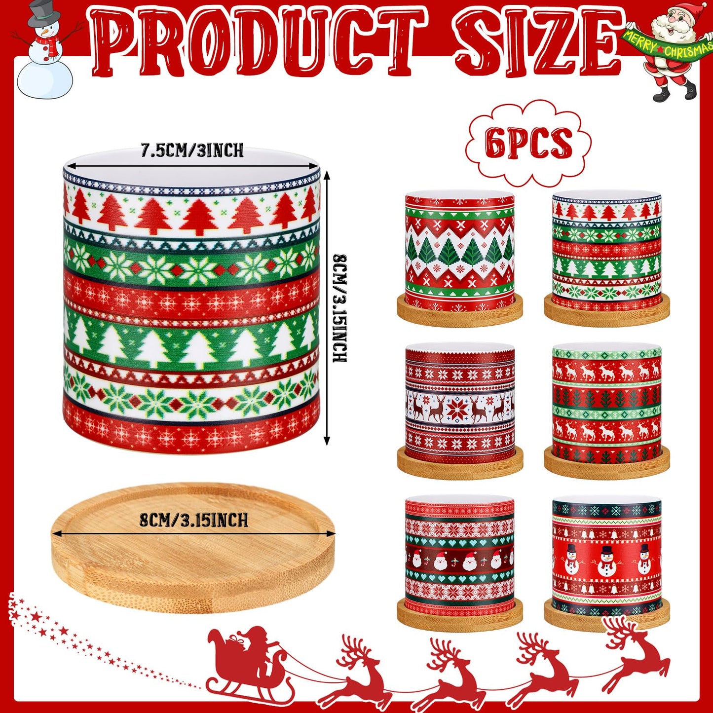 Tioncy 6 Pcs Christmas Plant Pots 3.15'' Christmas Ugly Sweater Plastic Succulent Planters with Drainage and Tray for Indoor Plants Small Plant Pot Set Plant Containers for Outdoor Planters