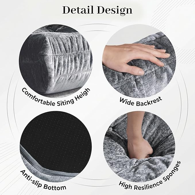 Bean Bag Chair, 2 Seater Lazy Bean Bag Sofa Memory Foam Couch, Giant Bean Bag
