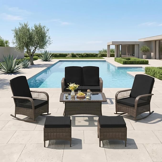LEVELEVE Patio Furniture Set Outdoor Rattan Chair Wicker Sofa Garden