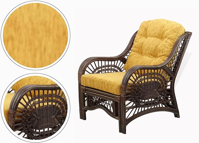 Malibu Lounge Living Accent Armchair Natural Rattan Wicker Handmade Design
