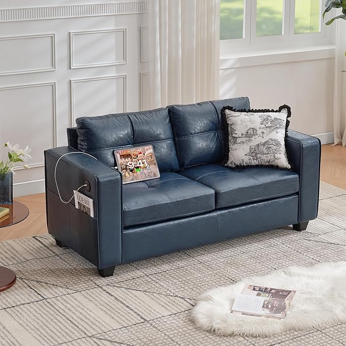 TYBOATLE 65" Faux Leather Loveseat