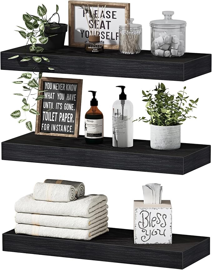 QEEIG Floating Shelves for Wall Bathroom Shelf Bedroom Kitchen Living Room