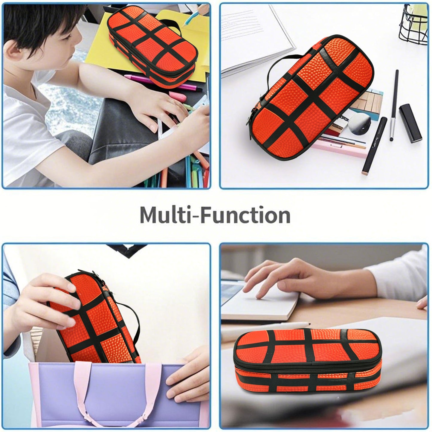 Droerfes Basketball Pencil Case Pencil Pouch Large Capacity Pen Bag School Office Organizer Stationery Storage Box For Girls Boys Teen Kids