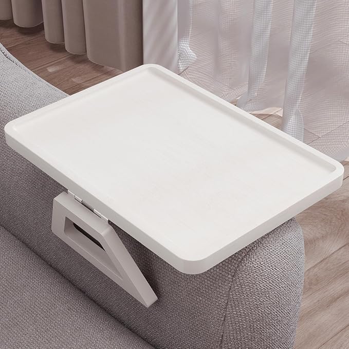 Couch Arm Tray, Bamboo Folding Sofa Tray, Sofa Armrest Trays Clip-On Couch Desk