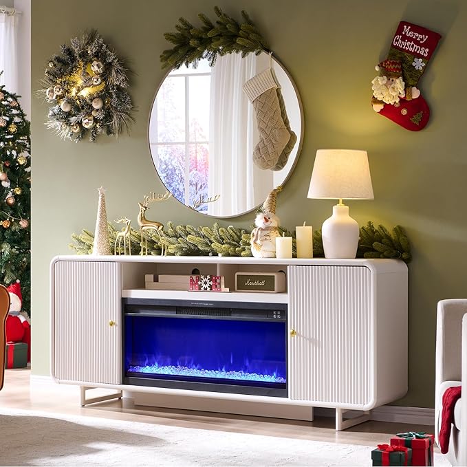IFGET 70" Fluted Fireplace TV Stand