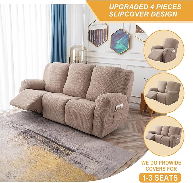 Genina Recliner Cover Stretch Couch Covers, Sofa slipcover