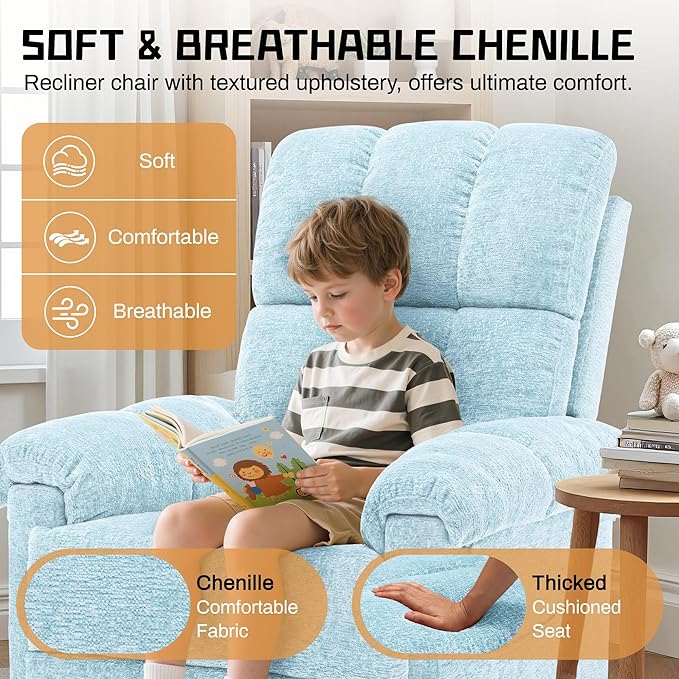 Korser Recliner Chair, Swivel Rocker Recliner Chair