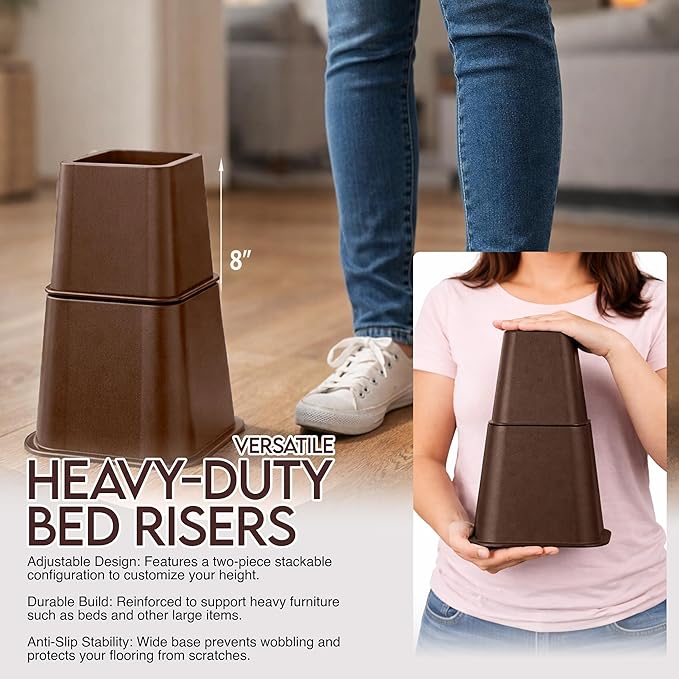 Utopia Bedding Bed Riser, 3 & 5 Inches Adjustable Furniture Risers