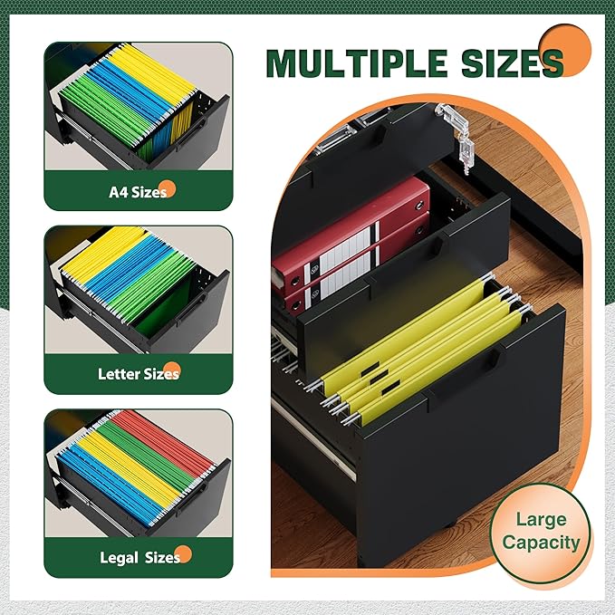 Letaya 3 Drawer Mobile File Cabinet