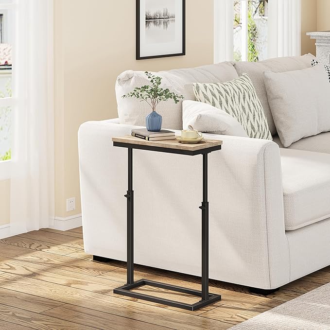 TUTOTAK End Table, Side Table, Tall Couch Table, Sofa Table, Living Room