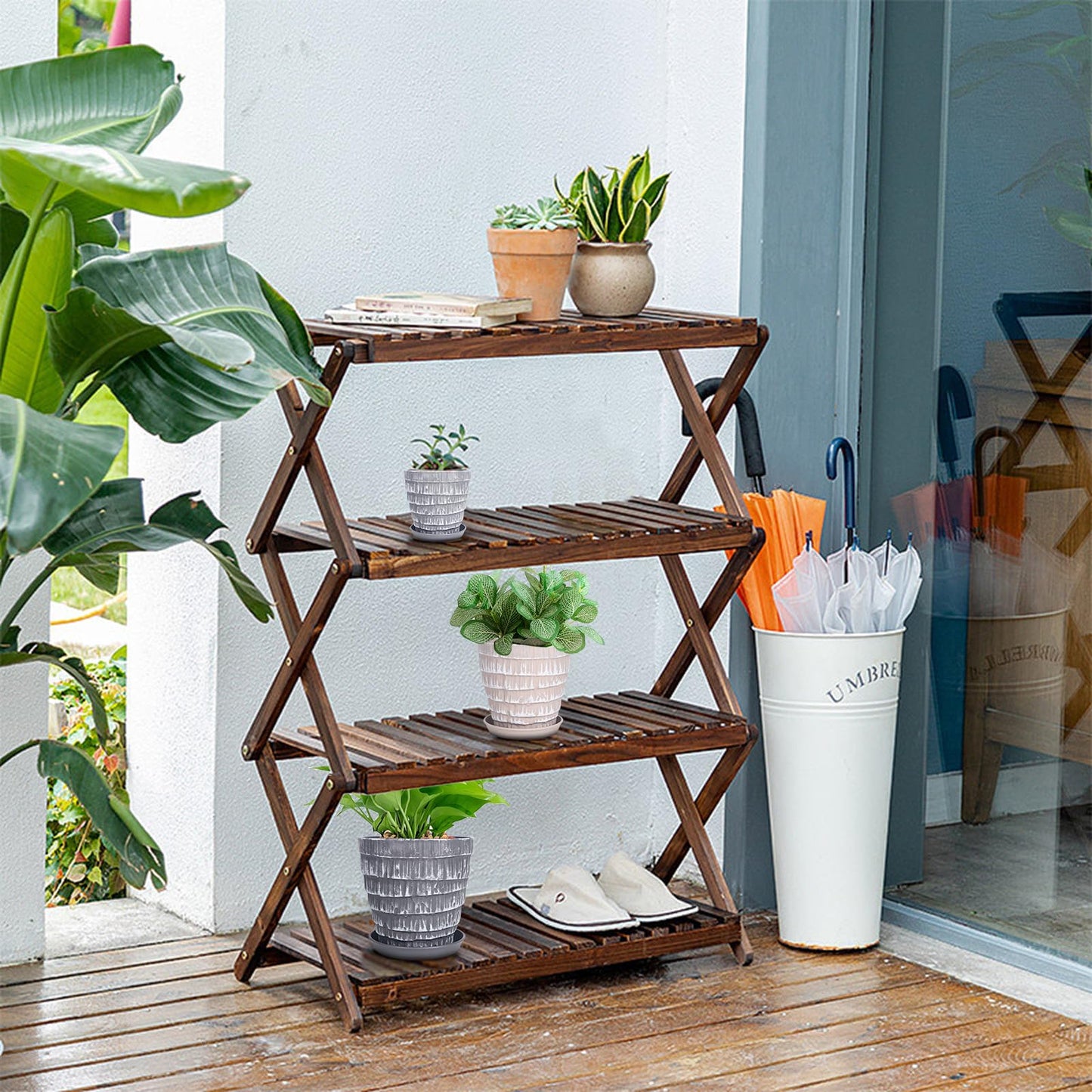 Horse Plant Pots, Flower Pots Outdoor Planter Planting for All Home Gardens Succulents (Two Color Imitation Cement)