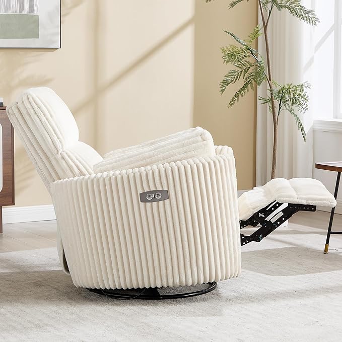 Power Recliner, Nursery Swivel Glider Rocking Chair