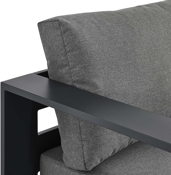 Modway Tahoe Aluminum Outdoor Chaise Lounge in Gray Charcoal