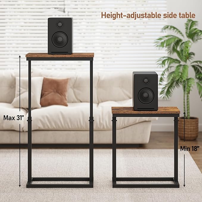 TUTOTAK End Table, Side Table, Tall Couch Table, Sofa Table, Living Room