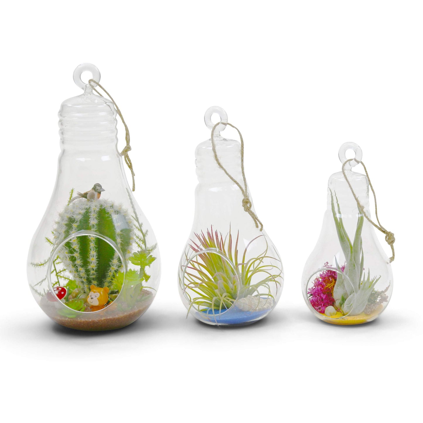 WGV Hanging Glass Plant Terrarium, Width 4.25", Height 8.25", Bulb DIY Air Succulent Planter Clear Tea Light Votive Candle Holder, Wedding Event Office Home Outdoor Decor, 1 Piece