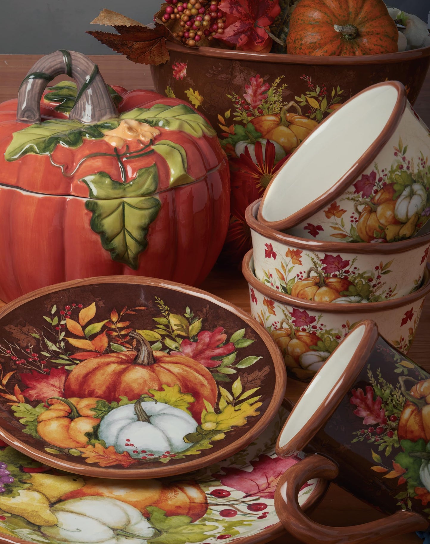 Harvest Blessings Ceramic Serving Bowl – Serve salads, pasta, or side dishes in this elegant fall-inspired bowl that makes every meal feel like a celebration of the harvest season
