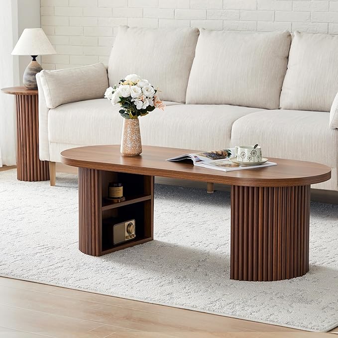 Oval Fluted Coffee Table