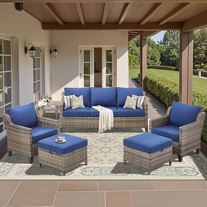 Buenhomino Outdoor Patio Furniture Set-PE Wicker Sofa Couch