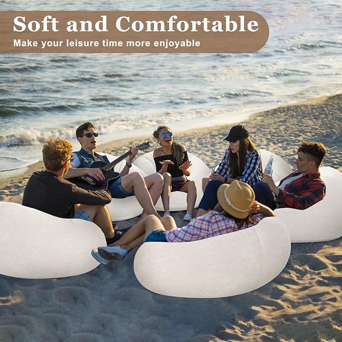 Realspring Inflatable Bean Bag Chairs Outdoor Blow up Camping Chairs Inflatable