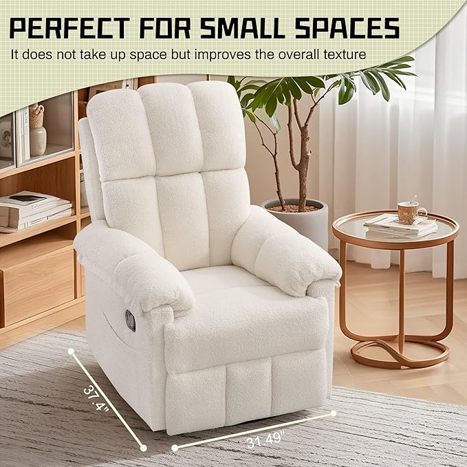 Korser Recliner Chair, Swivel Rocker Recliner Chair