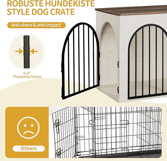 Hzuaneri 44.1" Wooden Dog Crate Furniture, Indoor Dog Kennel Dogs Cage