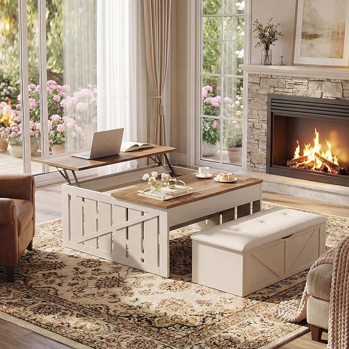 HUAHUU Coffee Table, 31.5 Lift Top Coffee Tables