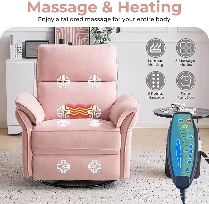 Oversized Power Recliner Chair Swivel Glider