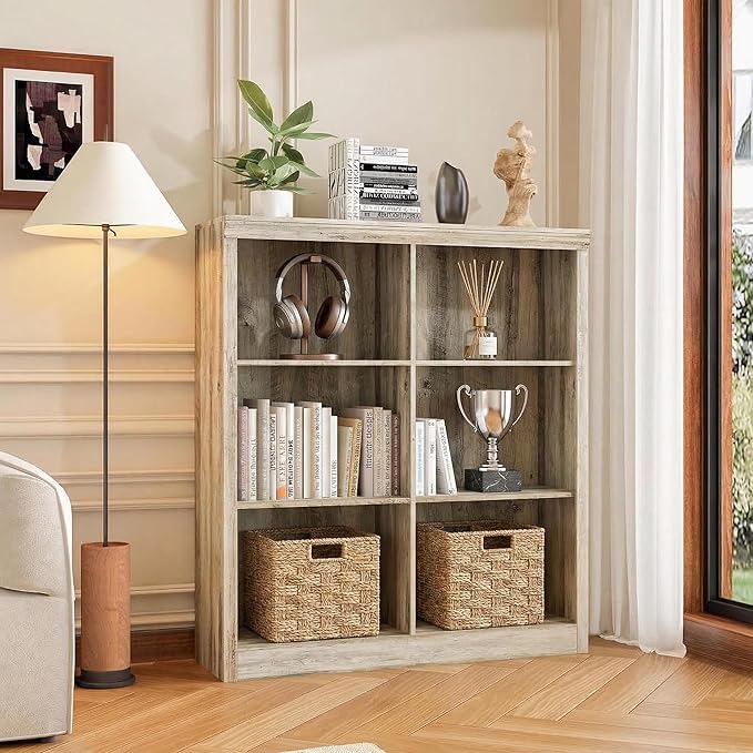 GarveeHome 6 Cube Storage Organizer, 53 Inch Tall Bookcase